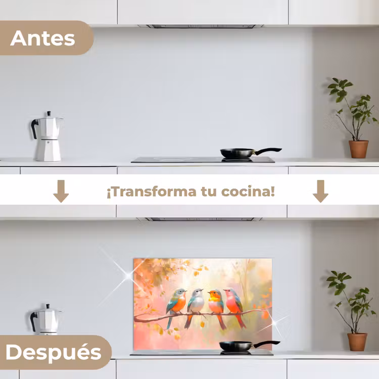 Salpicaderos de cocina - Pájaros - Colorido - Rama — 7