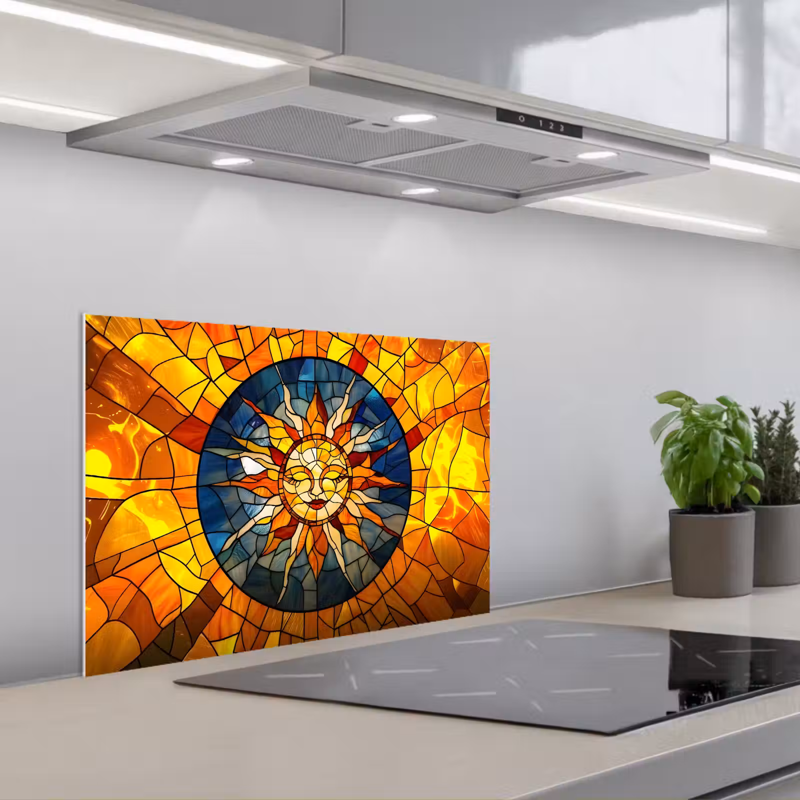 Salpicaderos de cocina - Mosaico - Sol - Amarillo - Círculo — 1