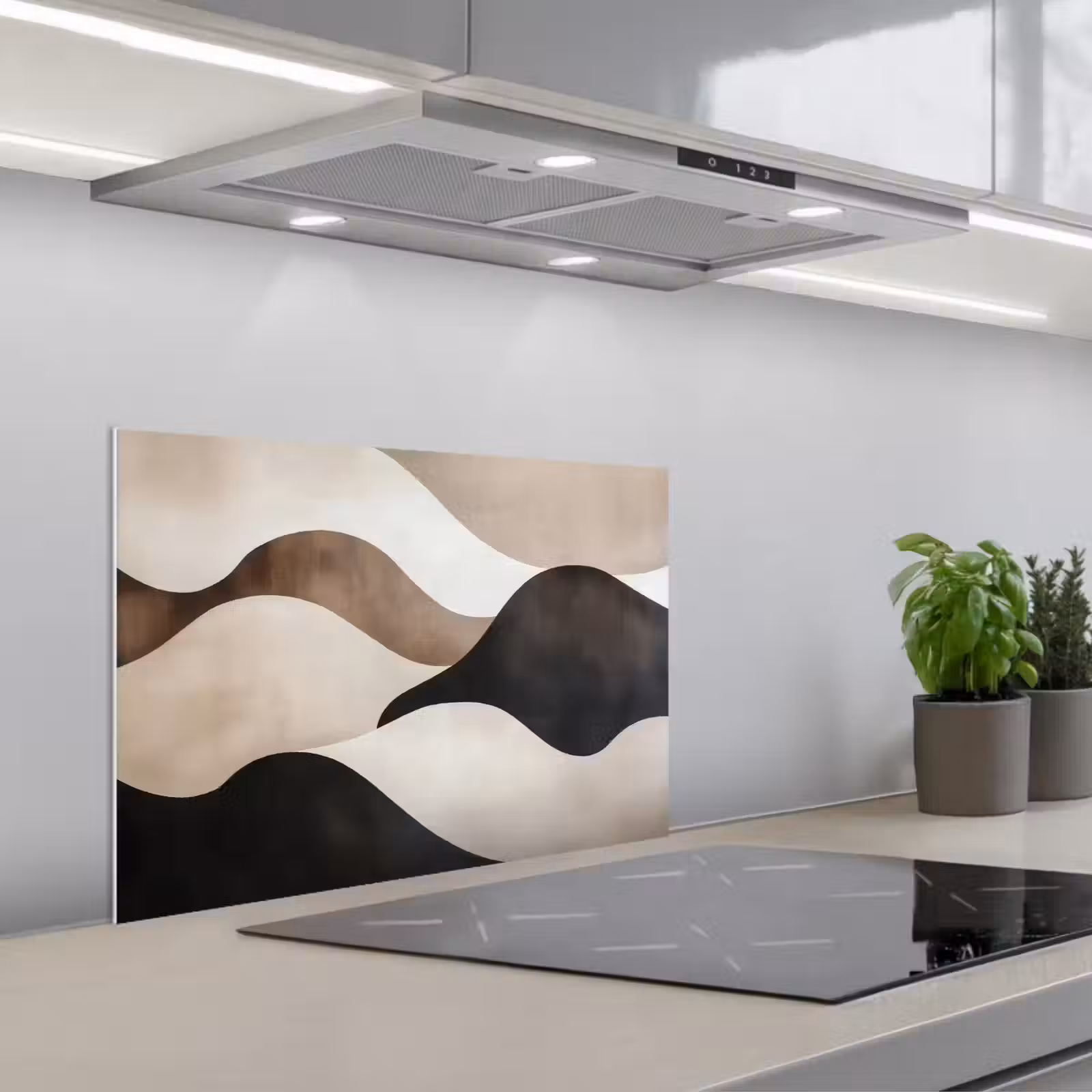 Salpicaderos de cocina - Olas - Abstracto - Beige — 1