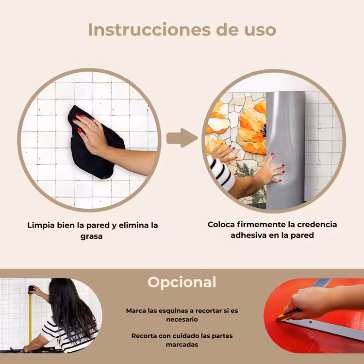 Salpicaderos de cocina - Amapolas - Naranja - Mosaico - Hojas — 6