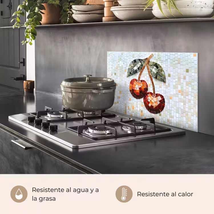 Salpicaderos de cocina - Cerezo - Rojo - Mosaico - Hojas — 2