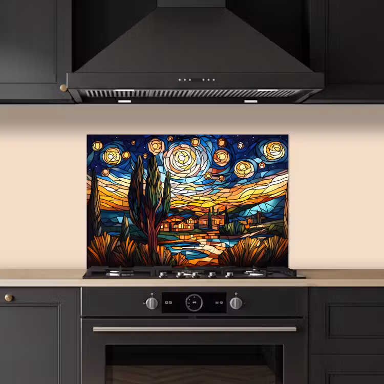 Salpicaderos de cocina - Cielo - Estrellas - Mosaico - Casas — 5