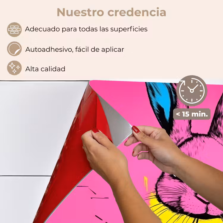 Salpicaderos de cocina - Conejo - Rosa vivo - Bufanda - Abstracto — 4