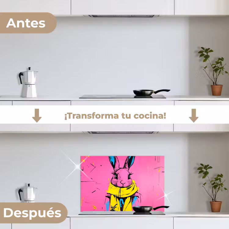 Salpicaderos de cocina - Conejo - Rosa vivo - Bufanda - Abstracto — 7