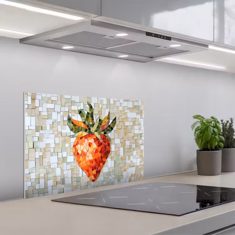 Salpicaderos de cocina - Fresa - Rojo - Mosaico - Fruta — 1