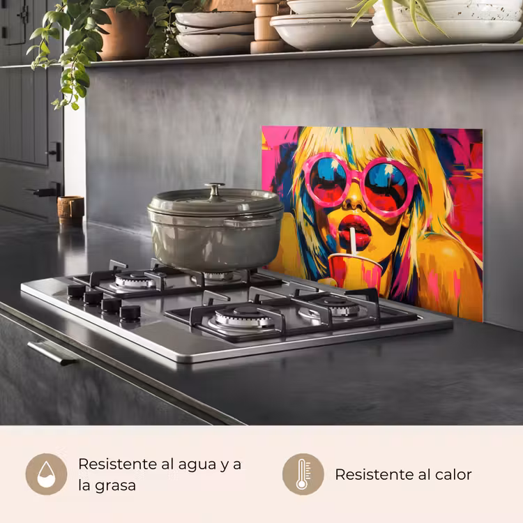 Salpicaderos de cocina - Gafas de sol - Rosa - Mujer - paja — 2
