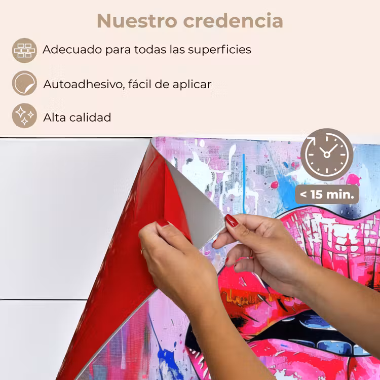 Salpicaderos de cocina - Graffiti - Labios - Rosa vivo - Pintados — 4