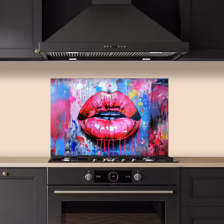 Salpicaderos de cocina - Graffiti - Labios - Rosa vivo - Pintados — 5