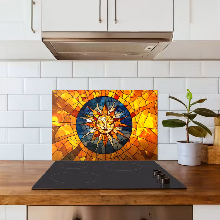 Salpicaderos de cocina - Mosaico - Sol - Amarillo - Círculo — 3