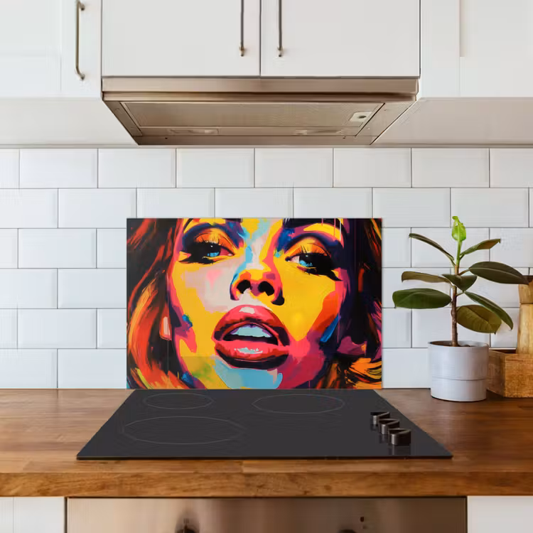 Salpicaderos de cocina - Mujer - Rostro - Colorido — 3