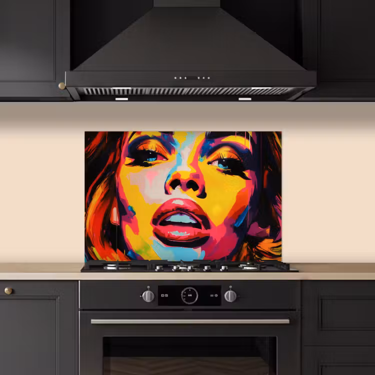 Salpicaderos de cocina - Mujer - Rostro - Colorido — 5