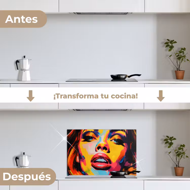 Salpicaderos de cocina - Mujer - Rostro - Colorido — 7