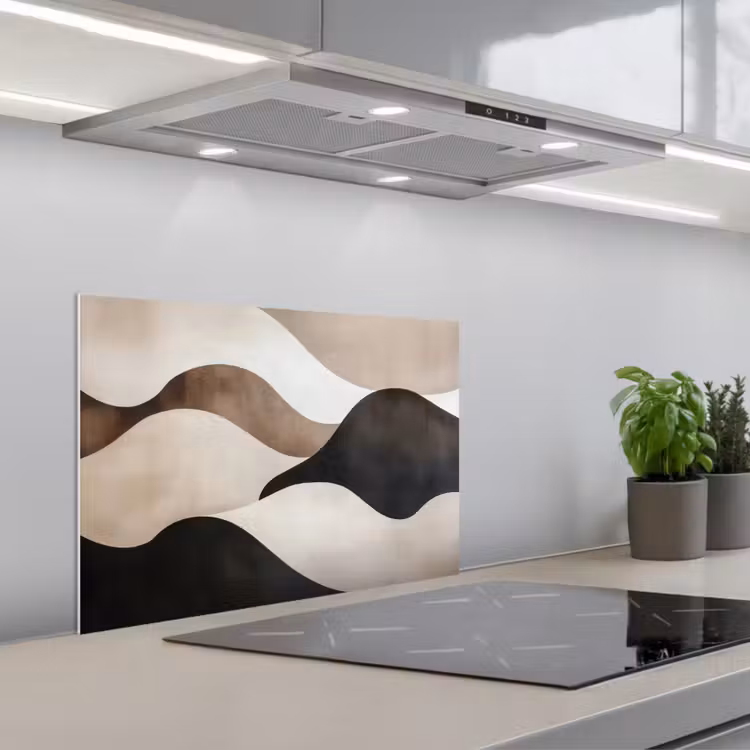Salpicaderos de cocina - Olas - Abstracto - Beige — 1