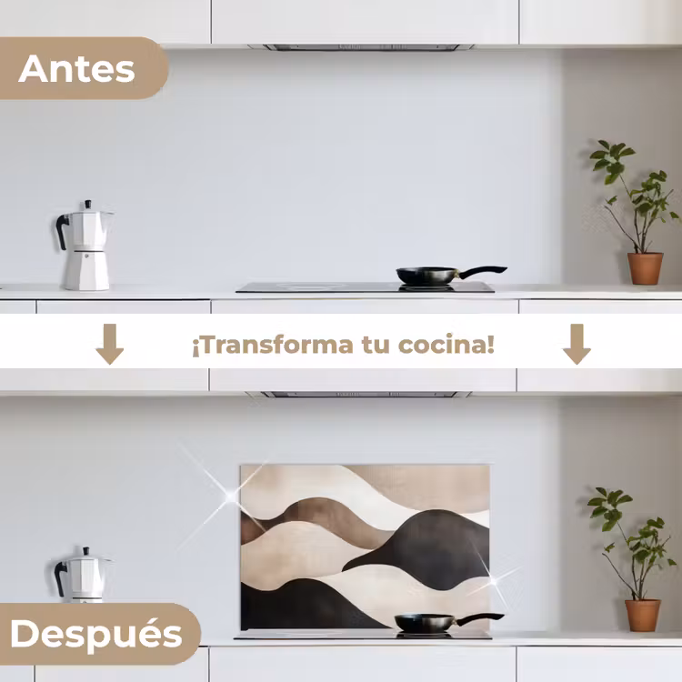 Salpicaderos de cocina - Olas - Abstracto - Beige — 7
