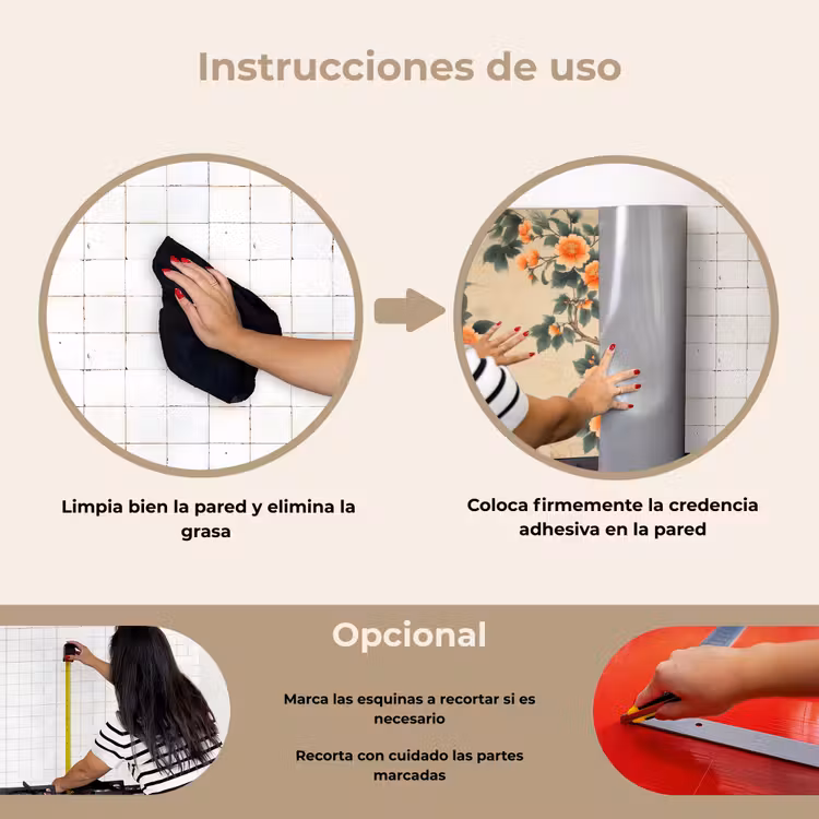 Salpicaderos de cocina - Pájaro - Rama - Flores - Naranja — 6