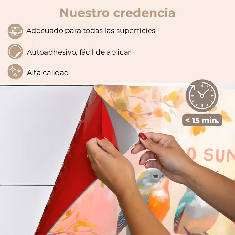 Salpicaderos de cocina - Pájaros - Rama - Cita - Rosa — 4