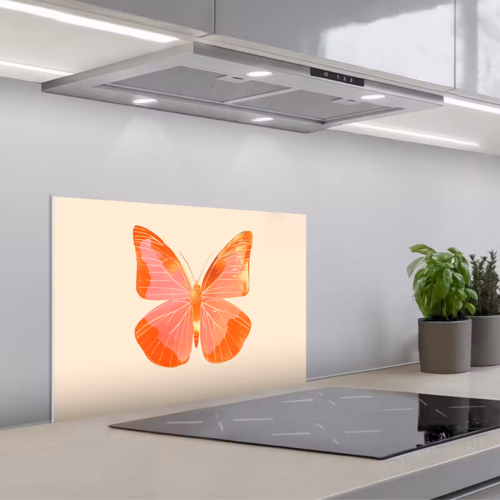Salpicaderos de cocina - Mariposa - Minimalista - Rosa — 1