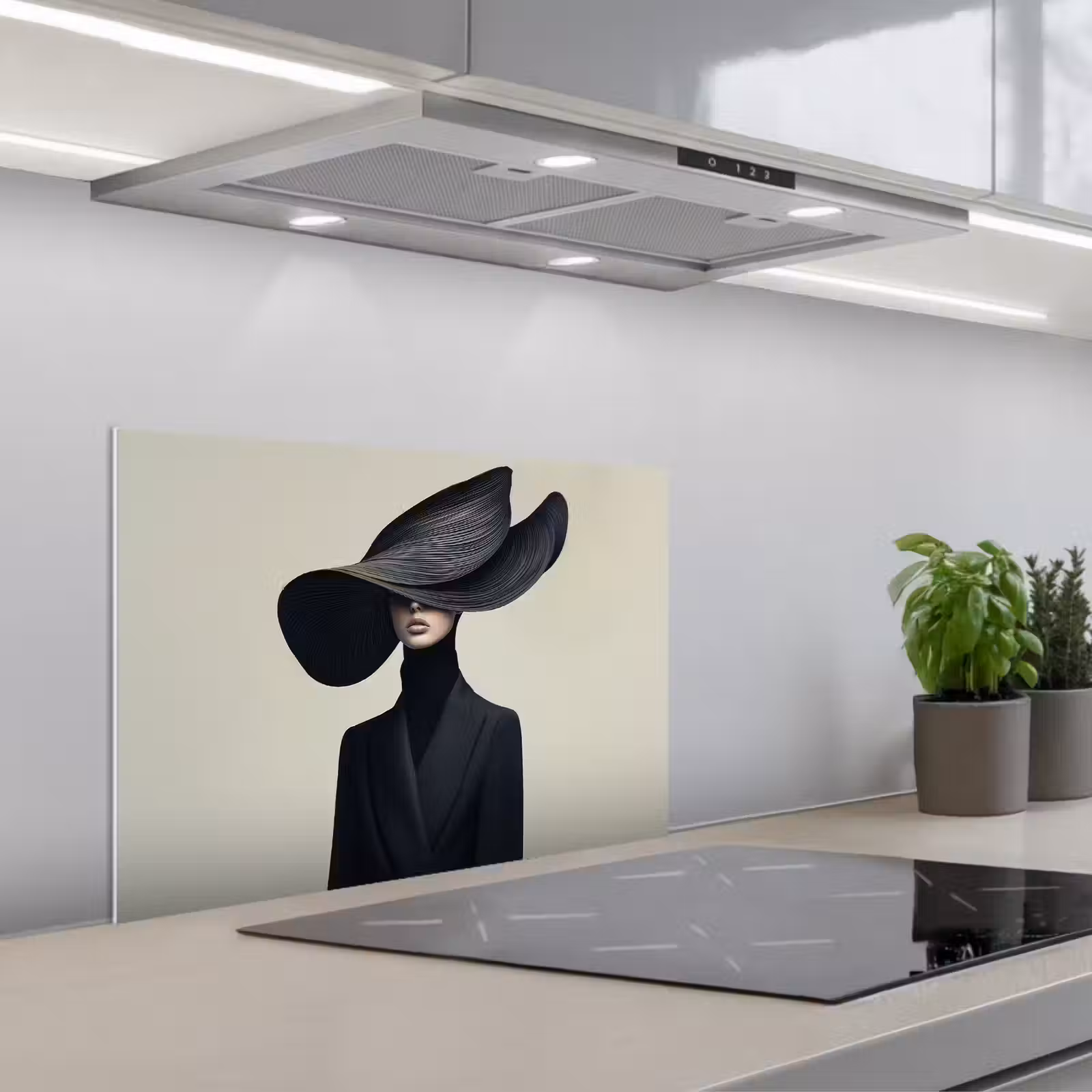 Salpicaderos de cocina - Negro - Mujer - Sombrero — 1