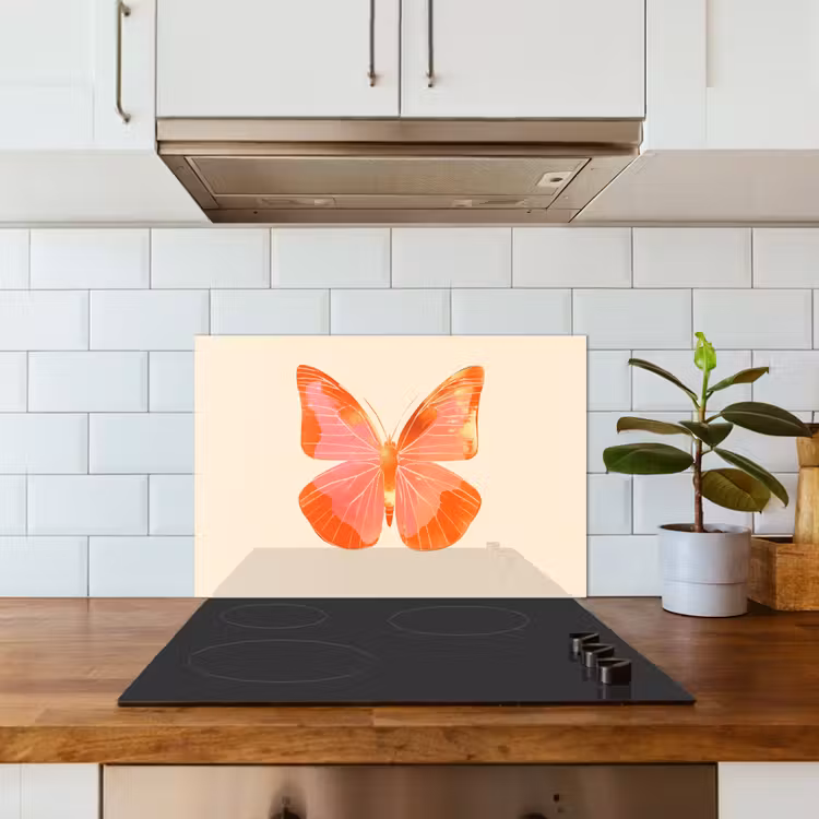 Salpicaderos de cocina - Mariposa - Minimalista - Rosa — 3