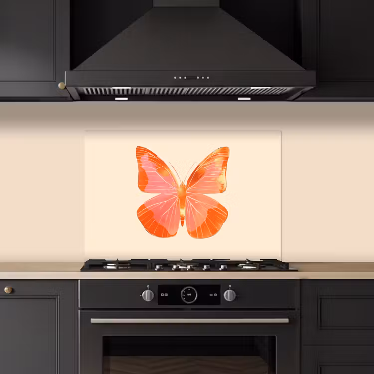 Salpicaderos de cocina - Mariposa - Minimalista - Rosa — 5