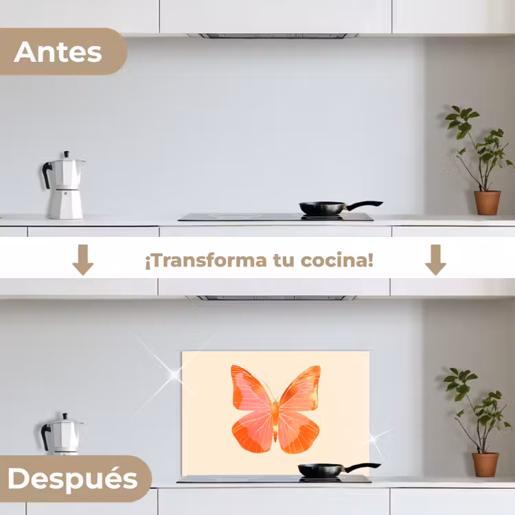 Salpicaderos de cocina - Mariposa - Minimalista - Rosa — 7