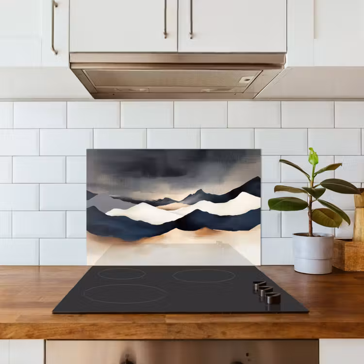 Salpicaderos de cocina - Montañas - Azul oscuro - Paisaje — 3
