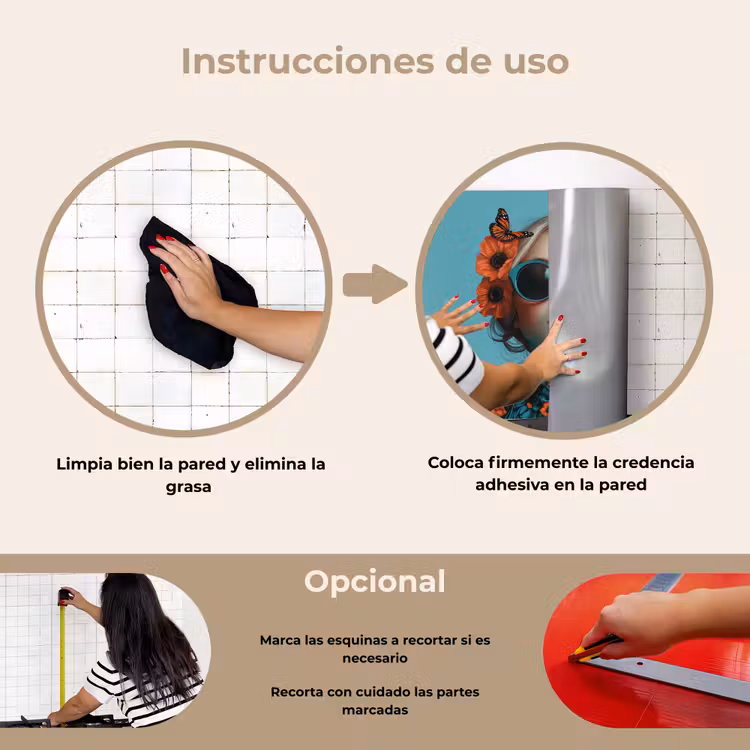 Salpicaderos de cocina - Mujer - Azul - Mariposa - Floral - Estética — 6