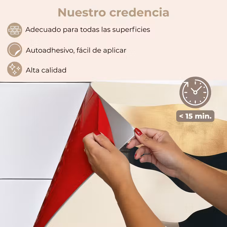 Salpicaderos de cocina - Mujer - Olas - Negro — 4