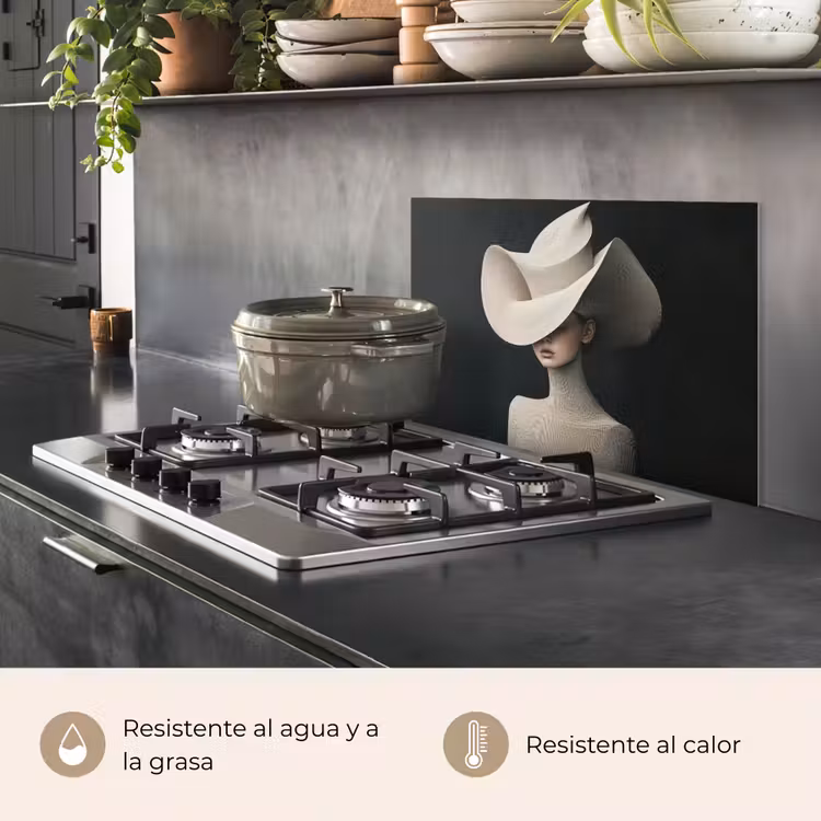 Salpicaderos de cocina - Mujer - Ondulado - Sombrero — 2