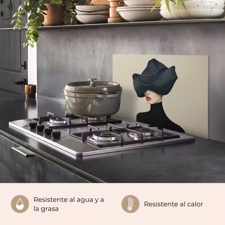 Salpicaderos de cocina - Mujer - Verde - Sombrero — 2