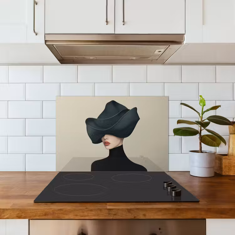 Salpicaderos de cocina - Mujer - Verde - Sombrero — 3