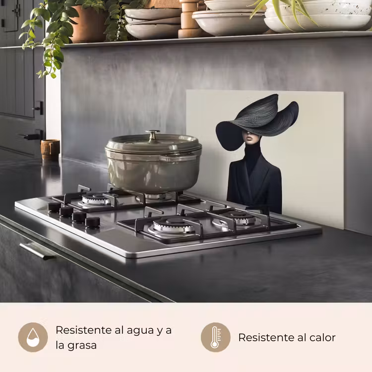 Salpicaderos de cocina - Negro - Mujer - Sombrero — 2
