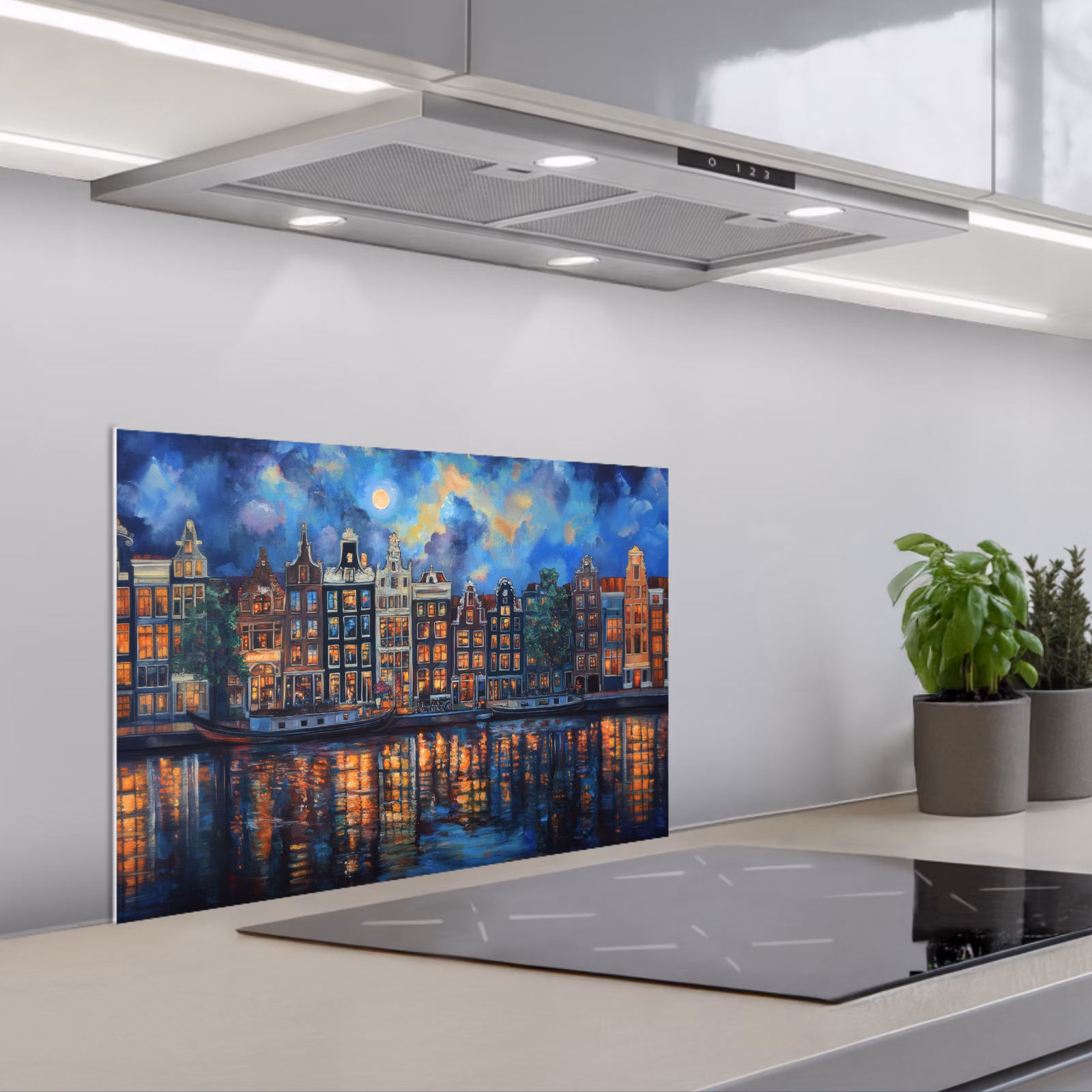 Salpicaderos de cocina - Canals Amsterdam - Casas - Ciudad - Colorido — 1