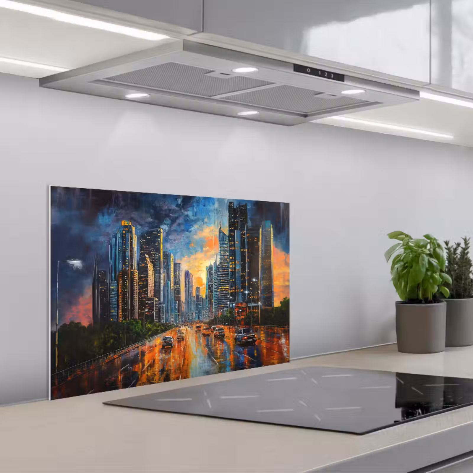 Salpicaderos de cocina - Coche - Skyline - Sol - Azul — 1