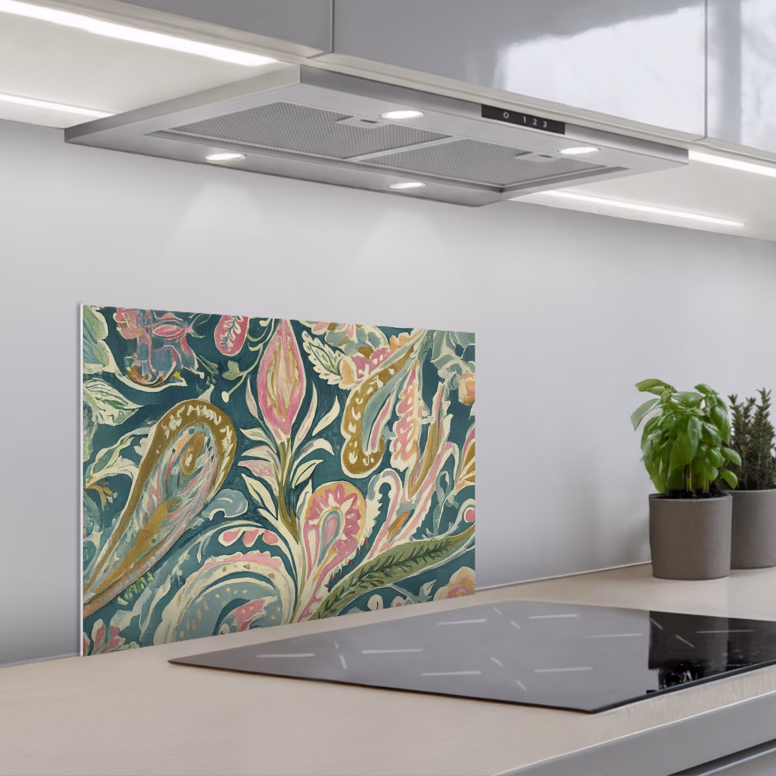 Salpicaderos de cocina - Estampado - Colorido - Adornado - Verde — 1