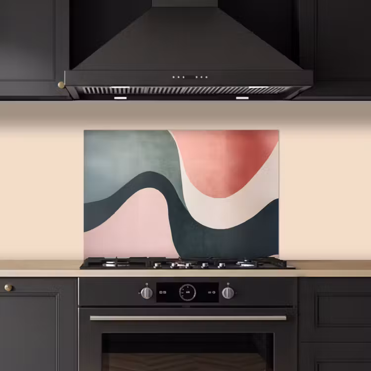 Salpicaderos de cocina - Abstracto - Ondas - Elegante - Rosa — 5