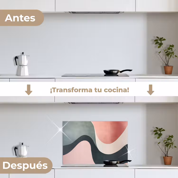 Salpicaderos de cocina - Abstracto - Ondas - Elegante - Rosa — 7