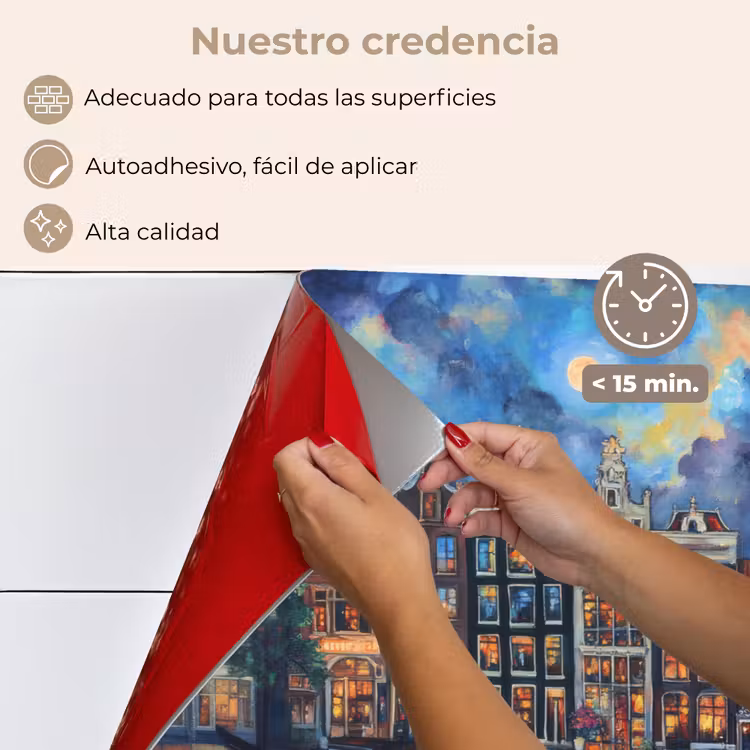 Salpicaderos de cocina - Canals Amsterdam - Casas - Ciudad - Colorido — 4