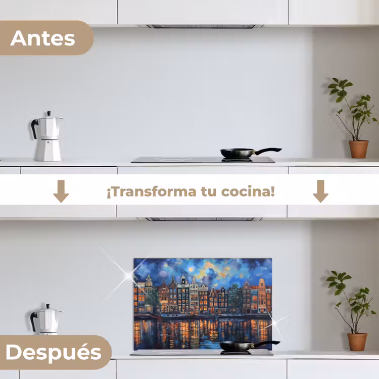 Salpicaderos de cocina - Canals Amsterdam - Casas - Ciudad - Colorido — 7