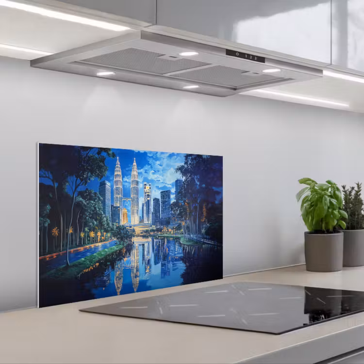 Salpicaderos de cocina - Ciudad de Kuala Lumpur - Skyline - Rascacielos - Agua — 1