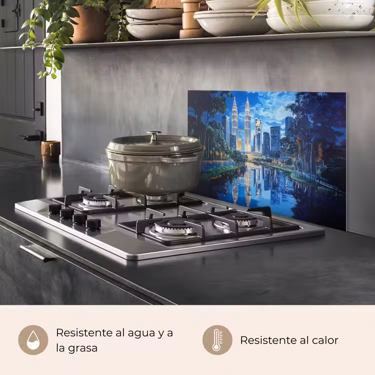 Salpicaderos de cocina - Ciudad de Kuala Lumpur - Skyline - Rascacielos - Agua — 2