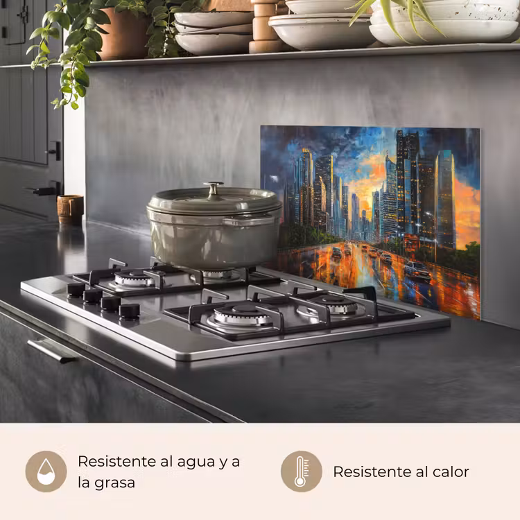 Salpicaderos de cocina - Coche - Skyline - Sol - Azul — 2
