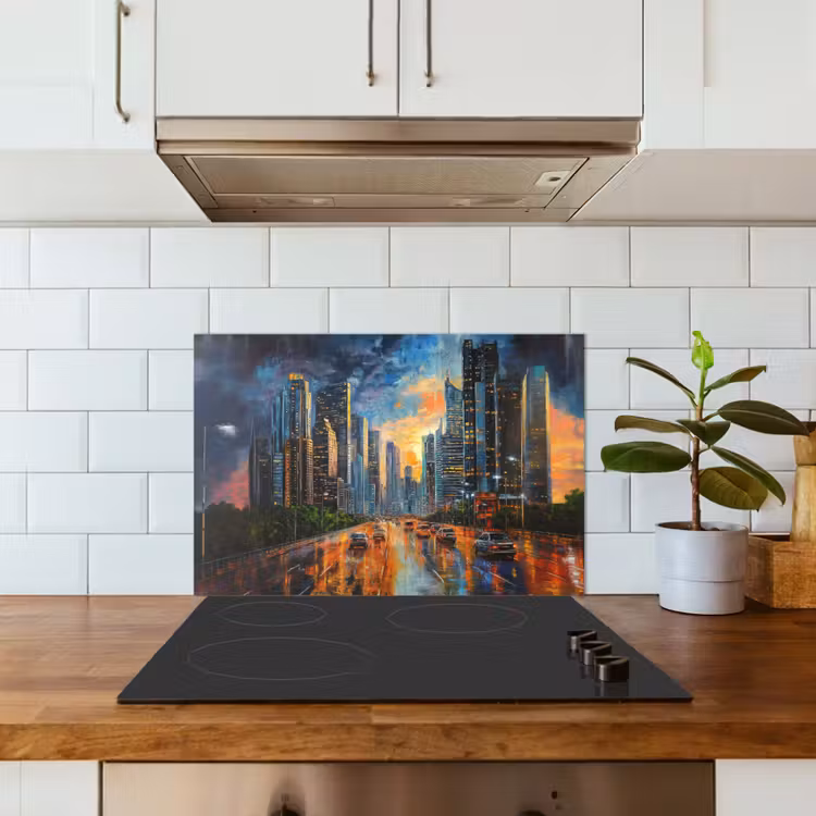 Salpicaderos de cocina - Coche - Skyline - Sol - Azul — 3
