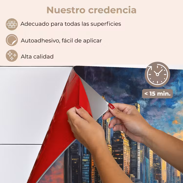 Salpicaderos de cocina - Coche - Skyline - Sol - Azul — 4