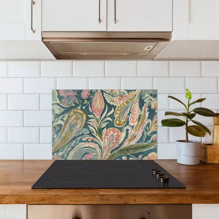 Salpicaderos de cocina - Estampado - Colorido - Adornado - Verde — 3