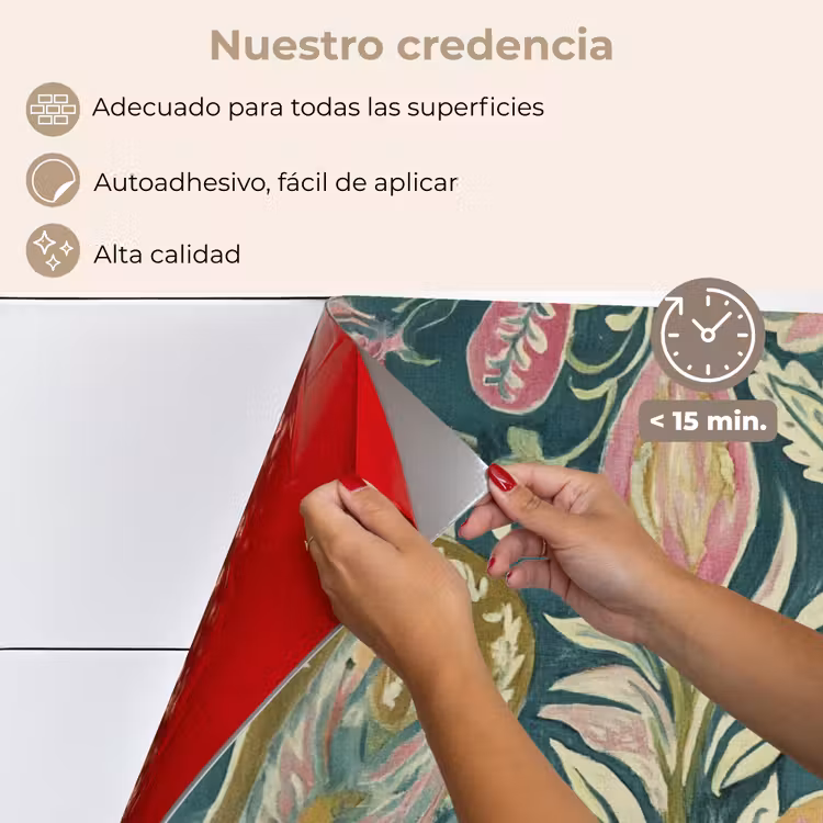 Salpicaderos de cocina - Estampado - Colorido - Adornado - Verde — 4