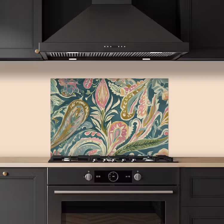 Salpicaderos de cocina - Estampado - Colorido - Adornado - Verde — 5