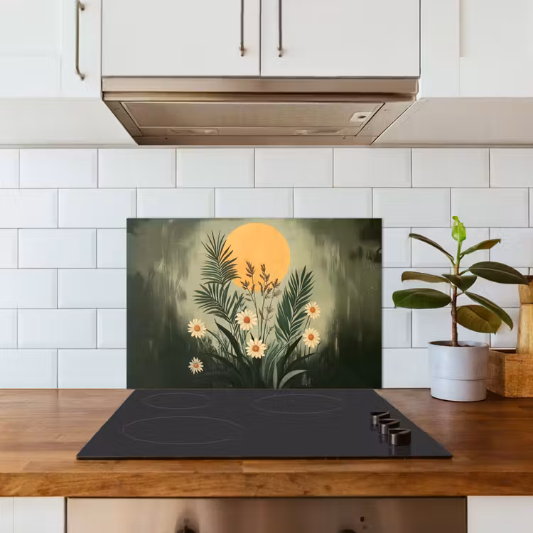 Salpicaderos de cocina - Flores - Hojas - Sol - Verde — 3