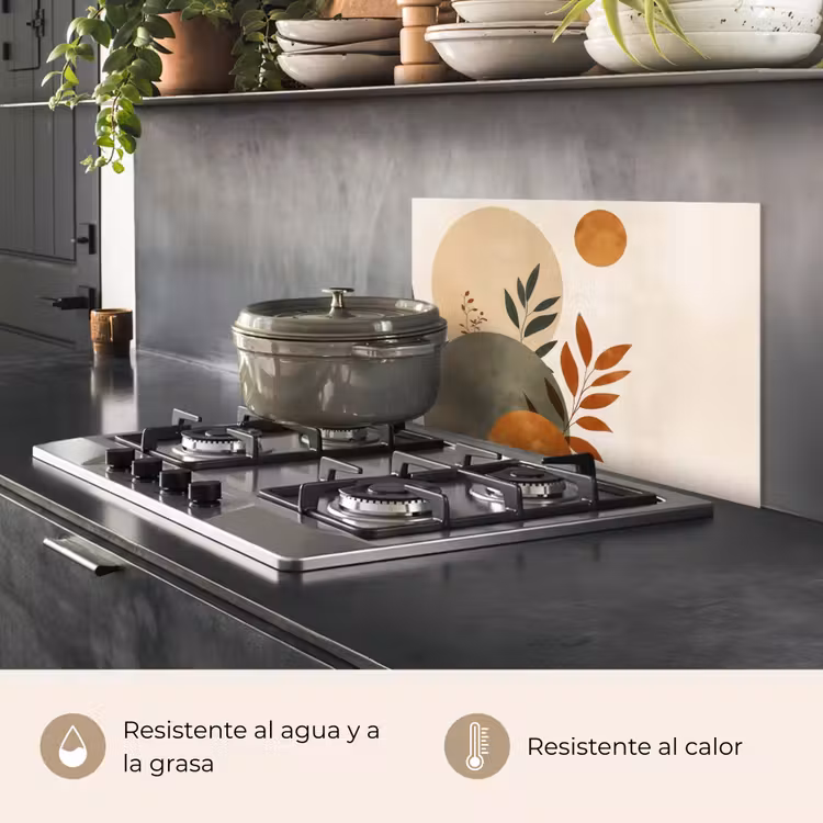 Salpicaderos de cocina - Formas - Redondo - Hojas - Beige — 2