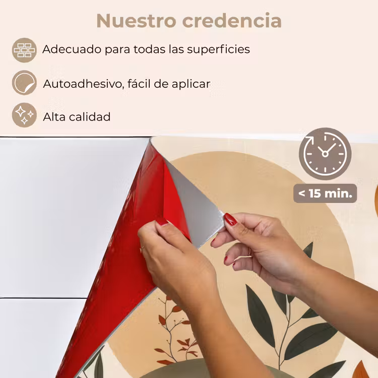 Salpicaderos de cocina - Formas - Redondo - Hojas - Beige — 4